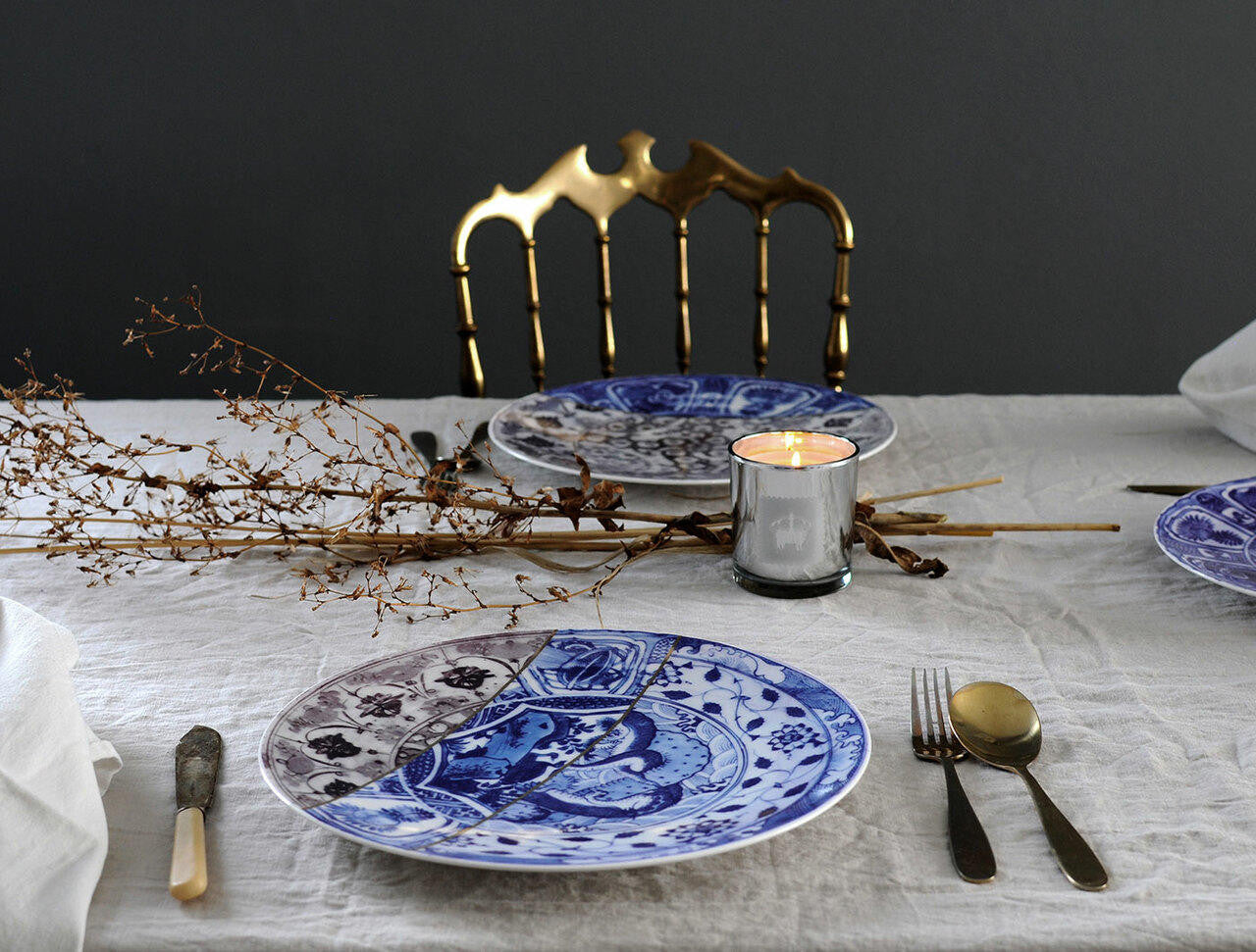 Mineheart Kintsugi Teller Porzellan 26,6 cm Gold