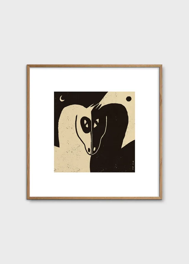 The Poster Club Moon and Sun Kunstdruck 50x50 cm beige