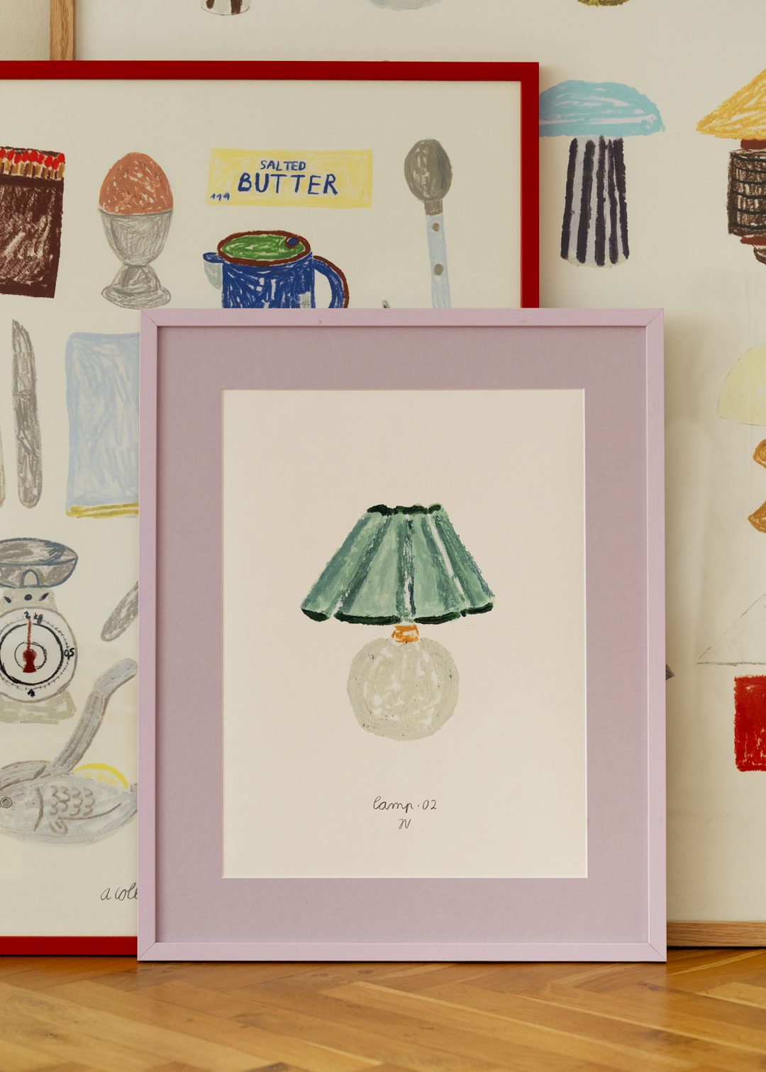 The Poster Club Lamp 02 Poster A4 grün-grau