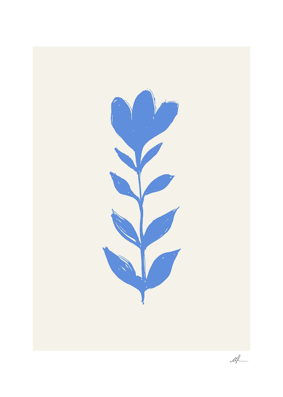 The Poster Club Art Prints Bloemen 02 Poster 30x40 cm blau botanisch