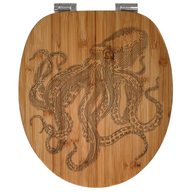 Banjado WC Sitz Oktopus 4 Toilettendeckel Bambus Absenkautomatik