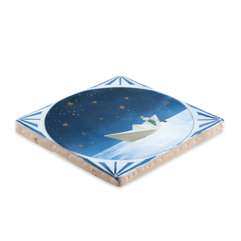 StoryTiles Delft Blue Towards new horizons Fliese S 10x10 Gold