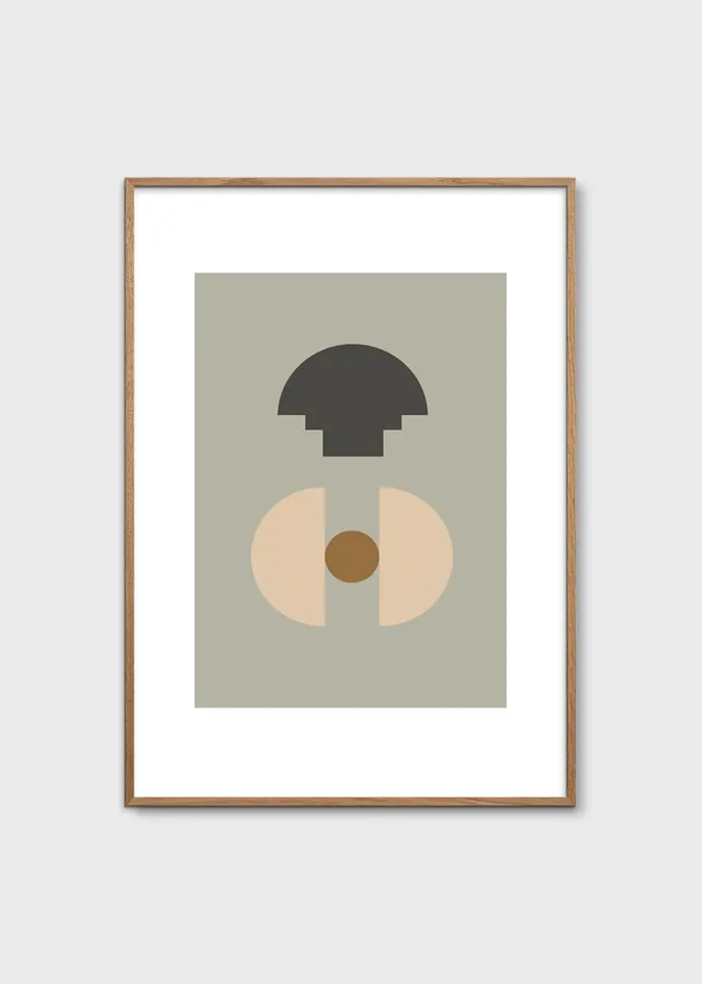 The Poster Club New Form 1 Poster 50x70 cm geometrisch grau