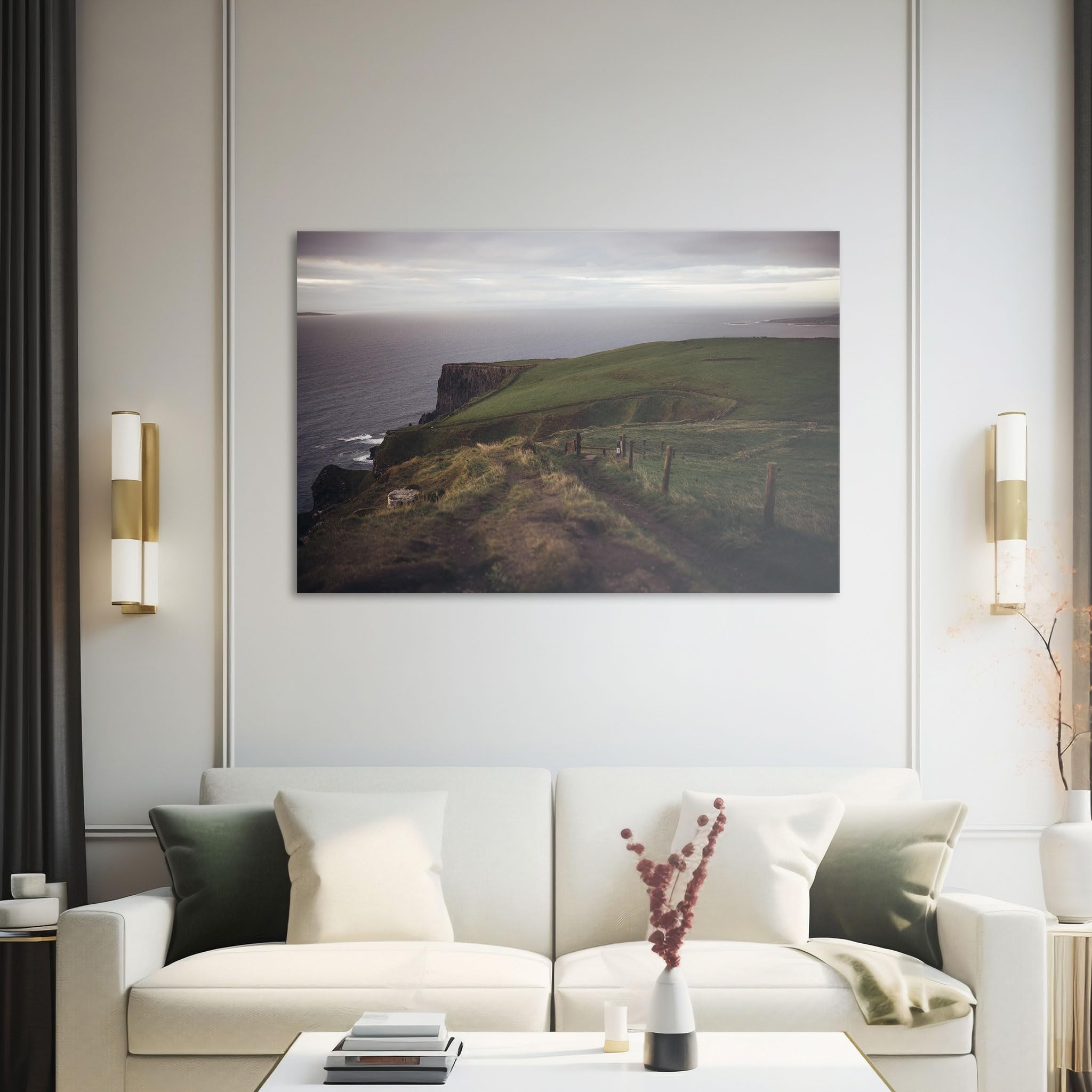 Hustling Sharks Wandbilder Grüne Klippen Leinwand 40x30 cm Natur