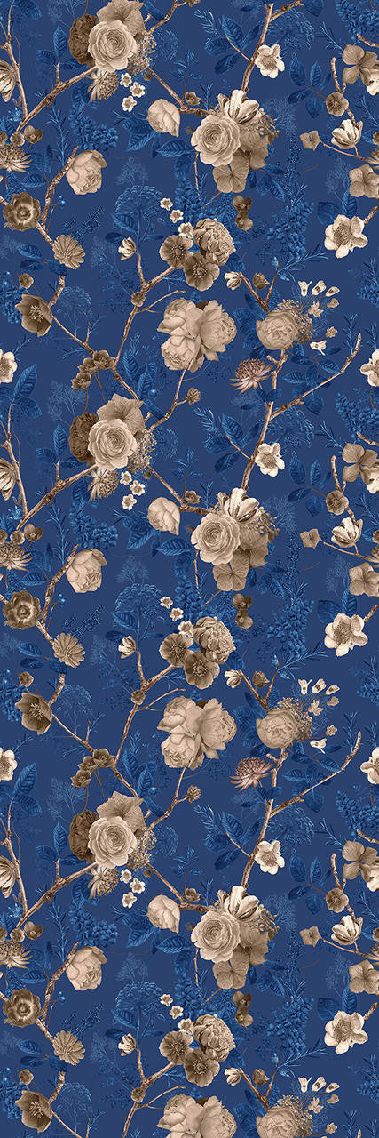 Mineheart Floral Spring Tapete Sepia Navy A3 Muster