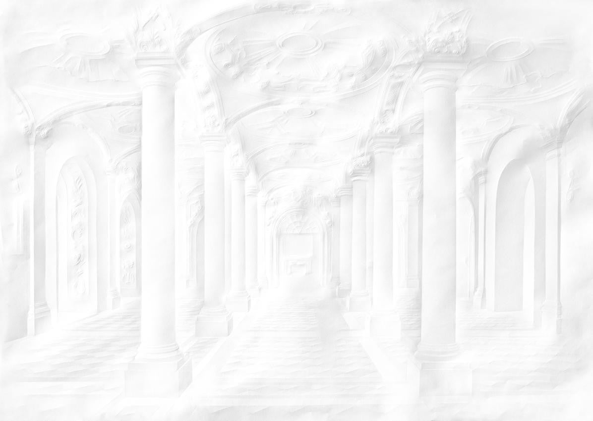Mineheart Paper Palace Folded Columns Fototapete Weiß A3 Muster