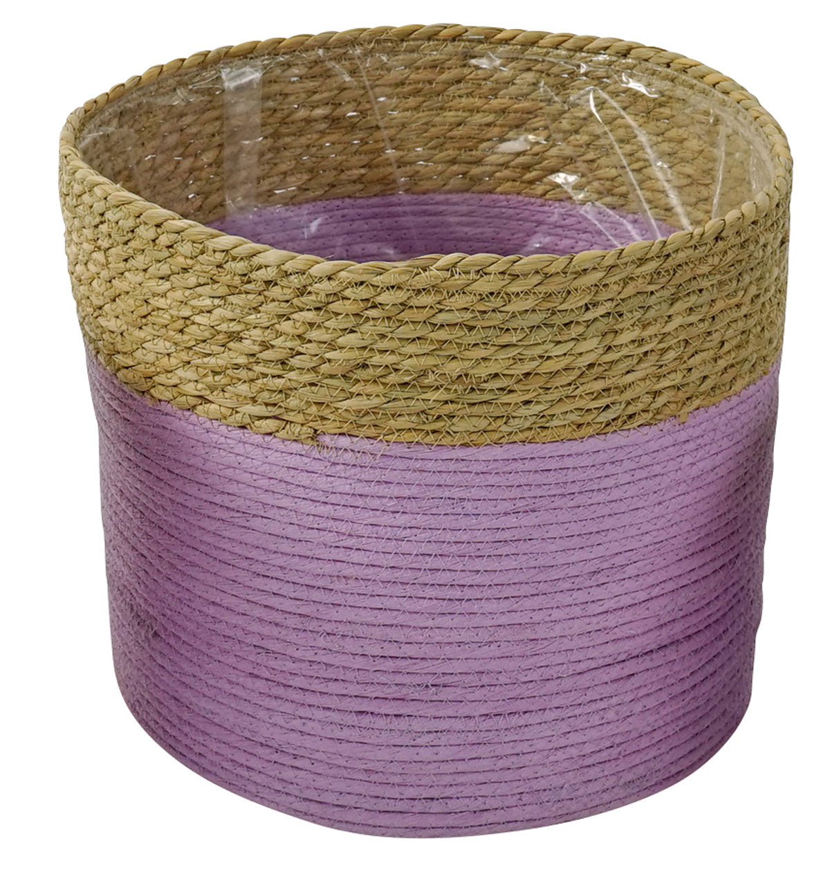 LS-LebenStil Garten & Camping Übertopf Palma 28cm Seegras Flieder