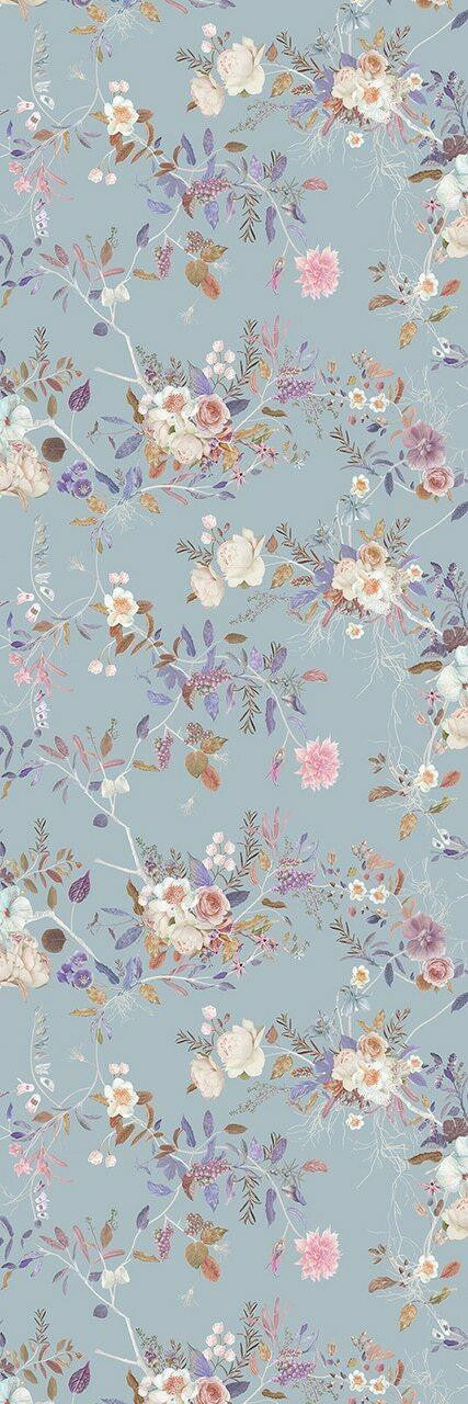 Mineheart Wildflower Tapete Duck Egg Blau Blumen