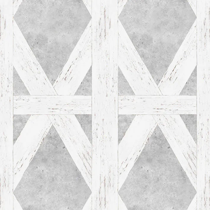 Mineheart Wallpaper White Tudor Tapete A3 Muster weiss