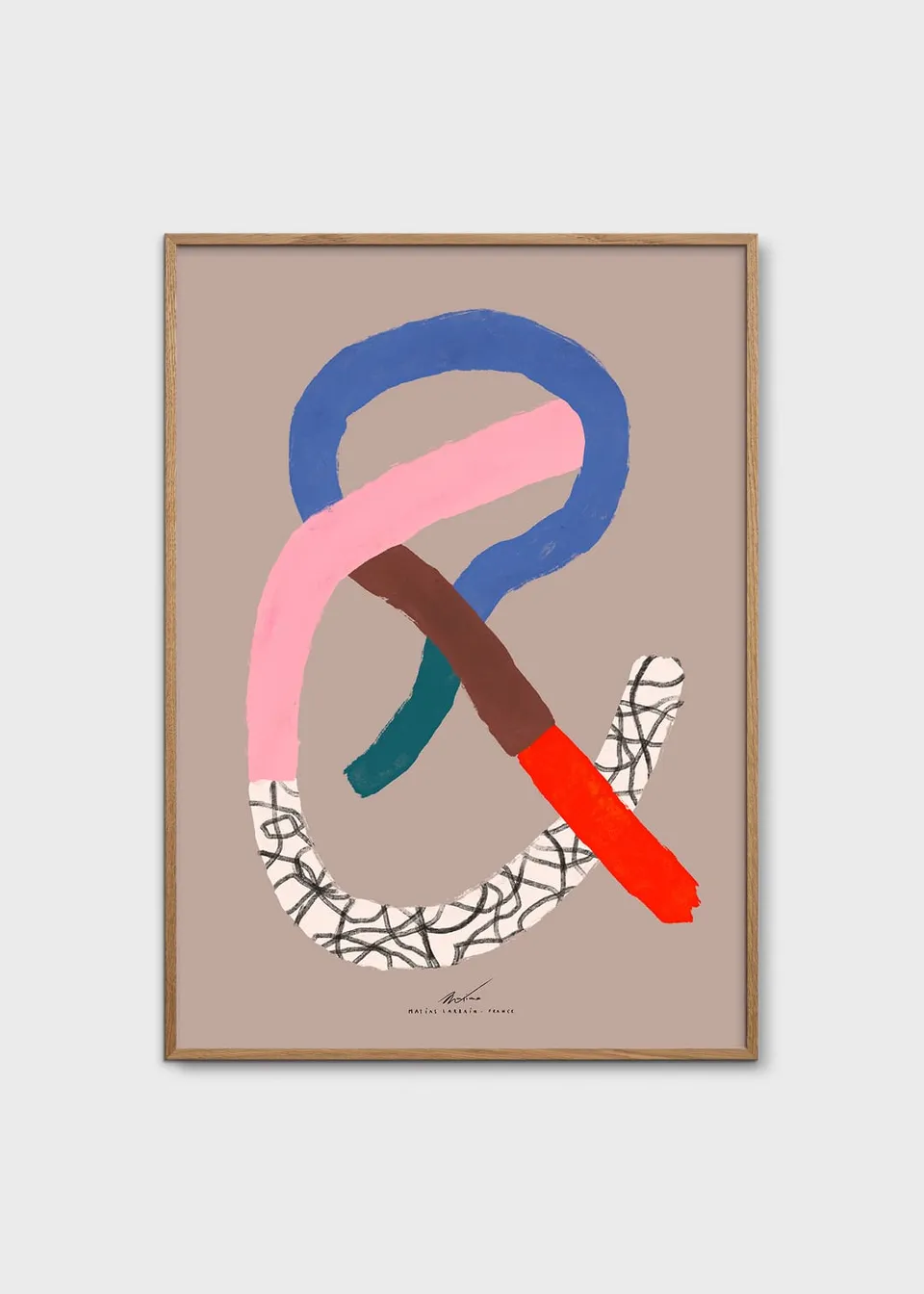 The Poster Club Abstract Typography Poster 30x40 cm beige