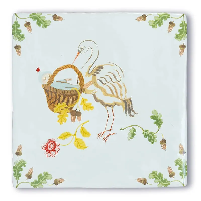 StoryTiles Delft Blue Welkom lief kindje Fliese 10x10 cm Baby