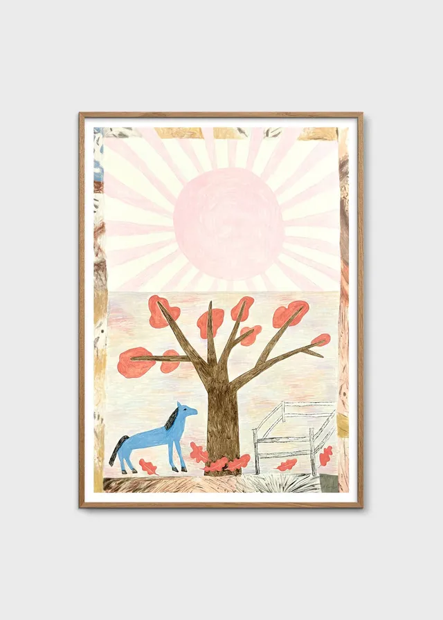 The Poster Club Blue Horse Poster A4 Tiermotiv Blau