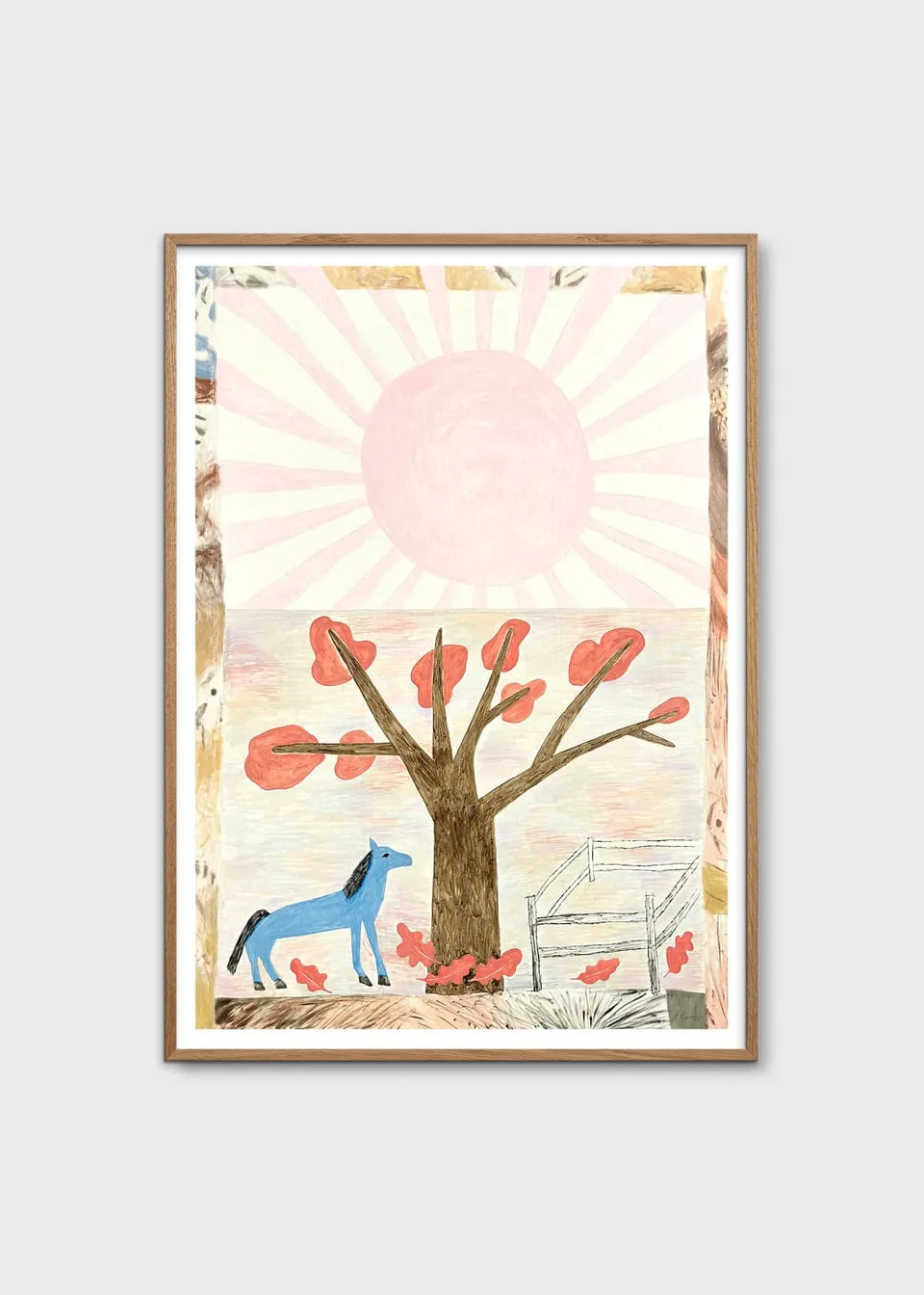 The Poster Club Blue Horse Poster A4 Tiermotiv Blau