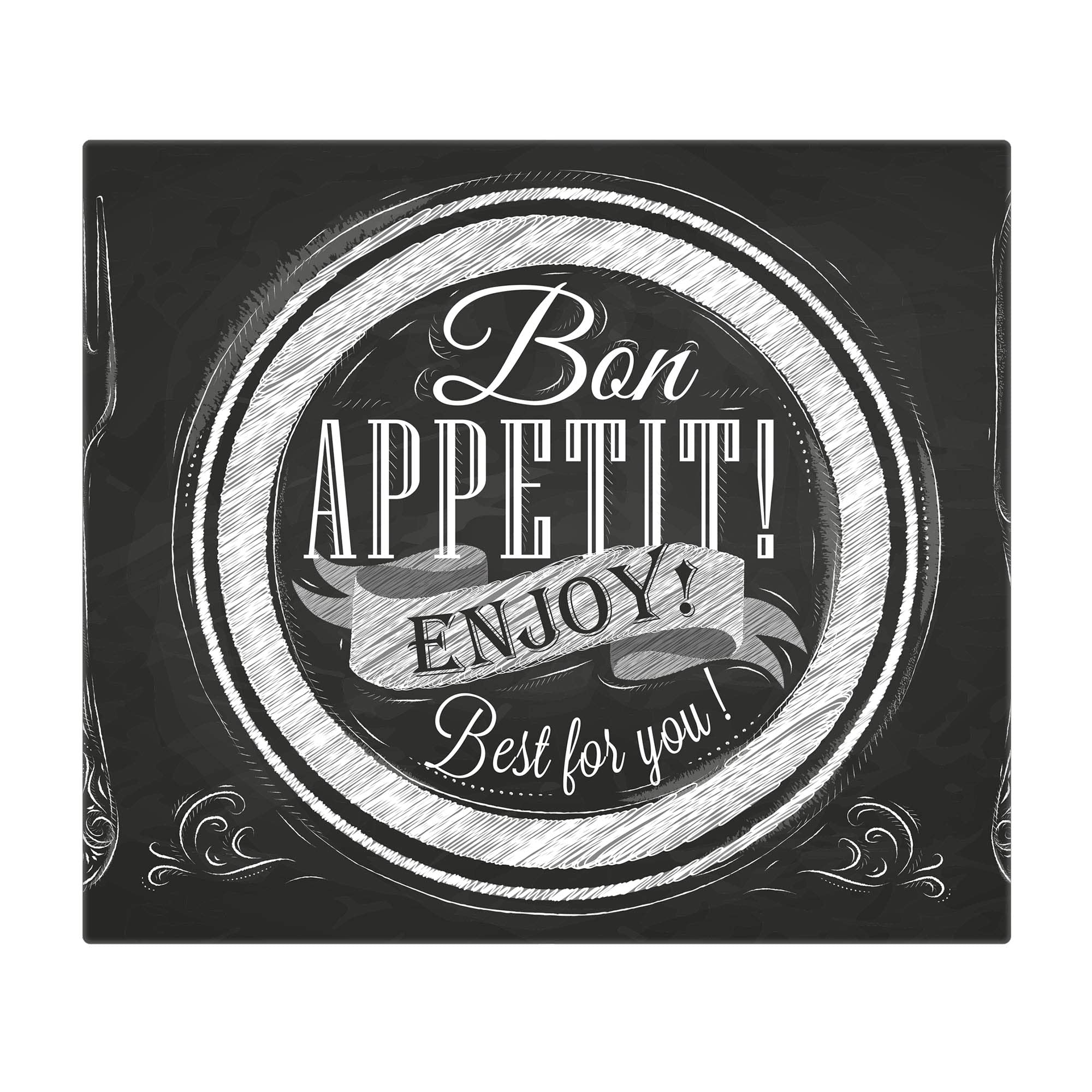 Banjado Herdabdeckplatte Bon Appetit 60x52 cm Glas