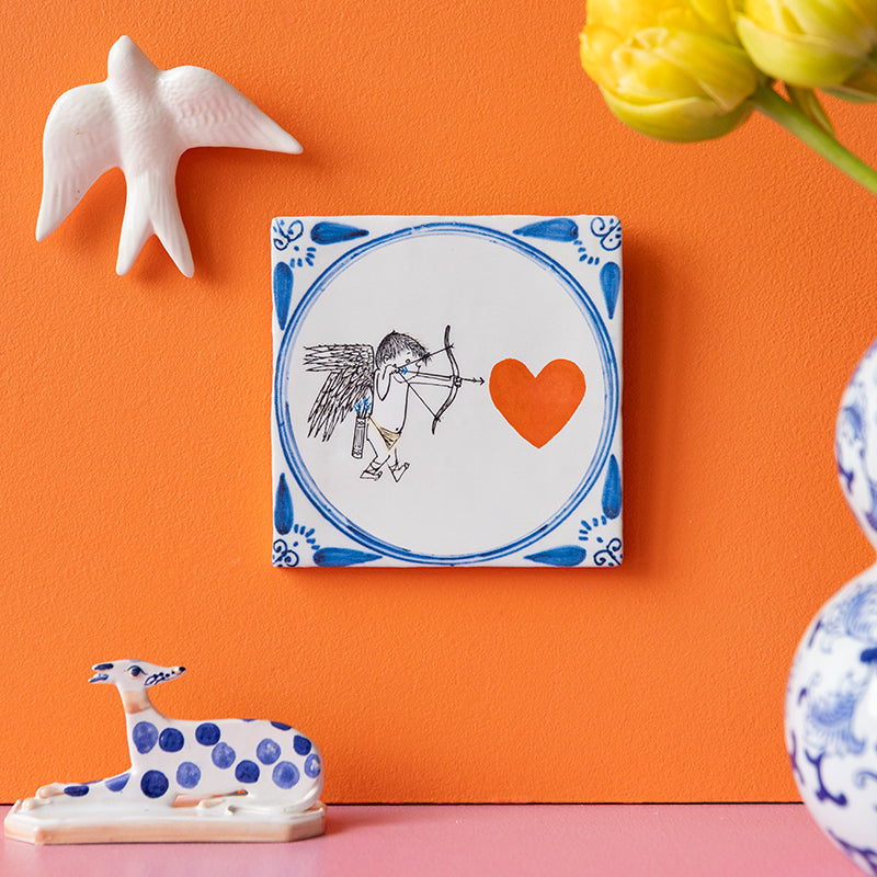 Storytiles Delft Blue Hartenjager Wandfliese S 10x10 cm Liebe