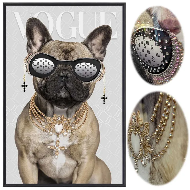 LS-LebenStil Doggy Wandbild Bulldogge 40x60cm Vogue Natur
