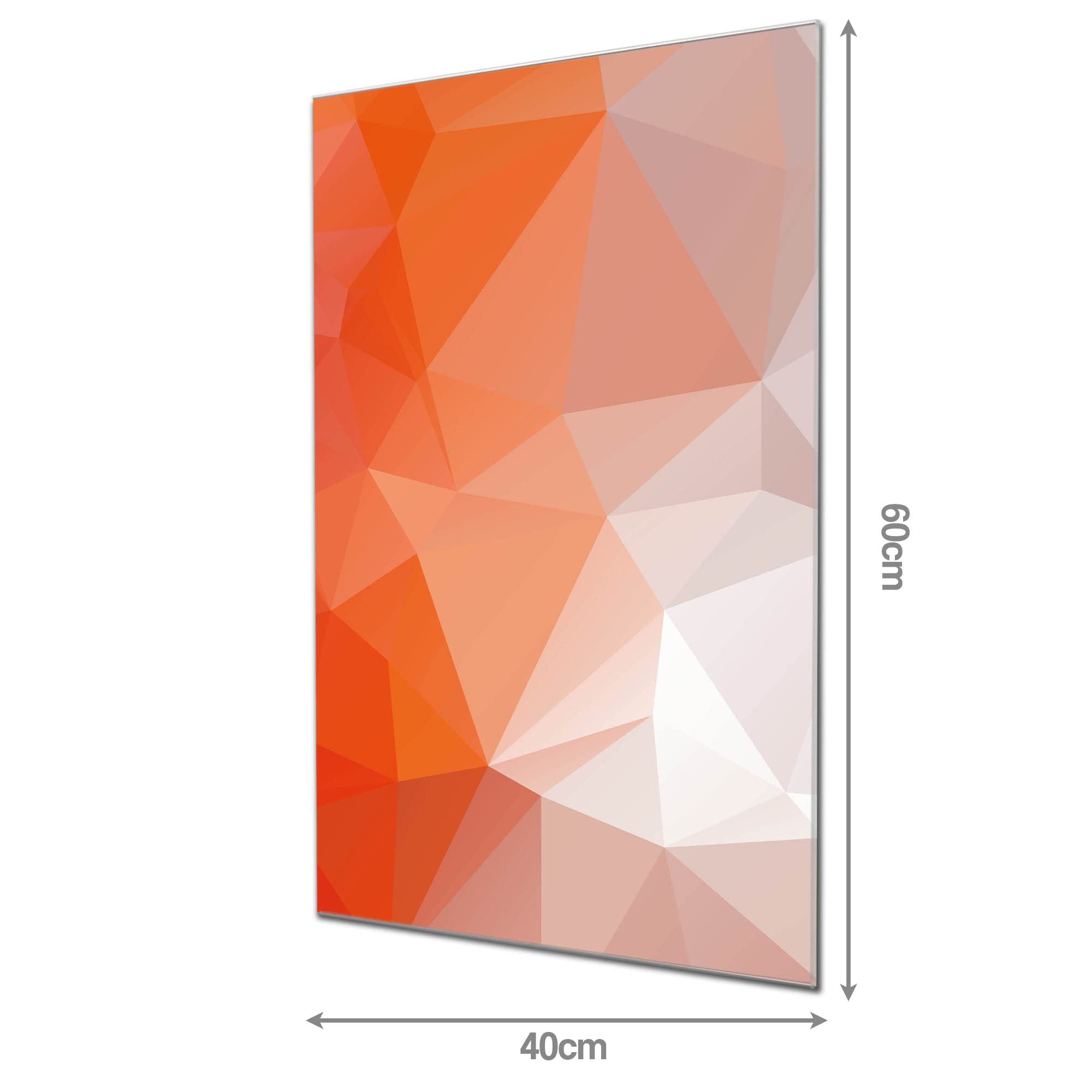Banjado Magnettafel Orange Polygon Magnetboard 40x60 abstrakt
