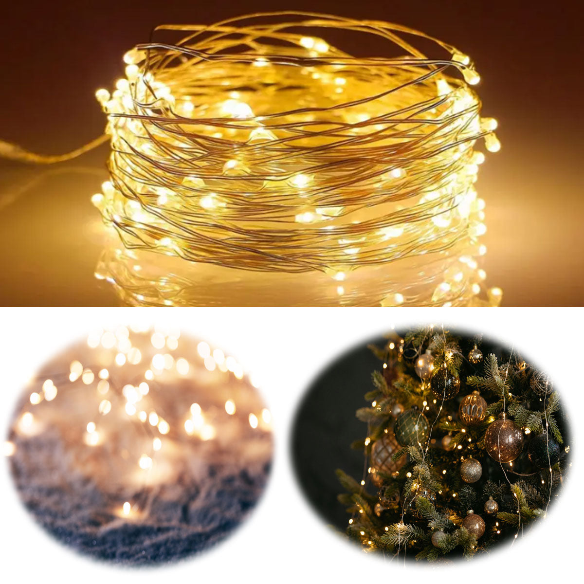 LS-LebenStil LED Lichterkette 100 Warm-Weiß 9,9m