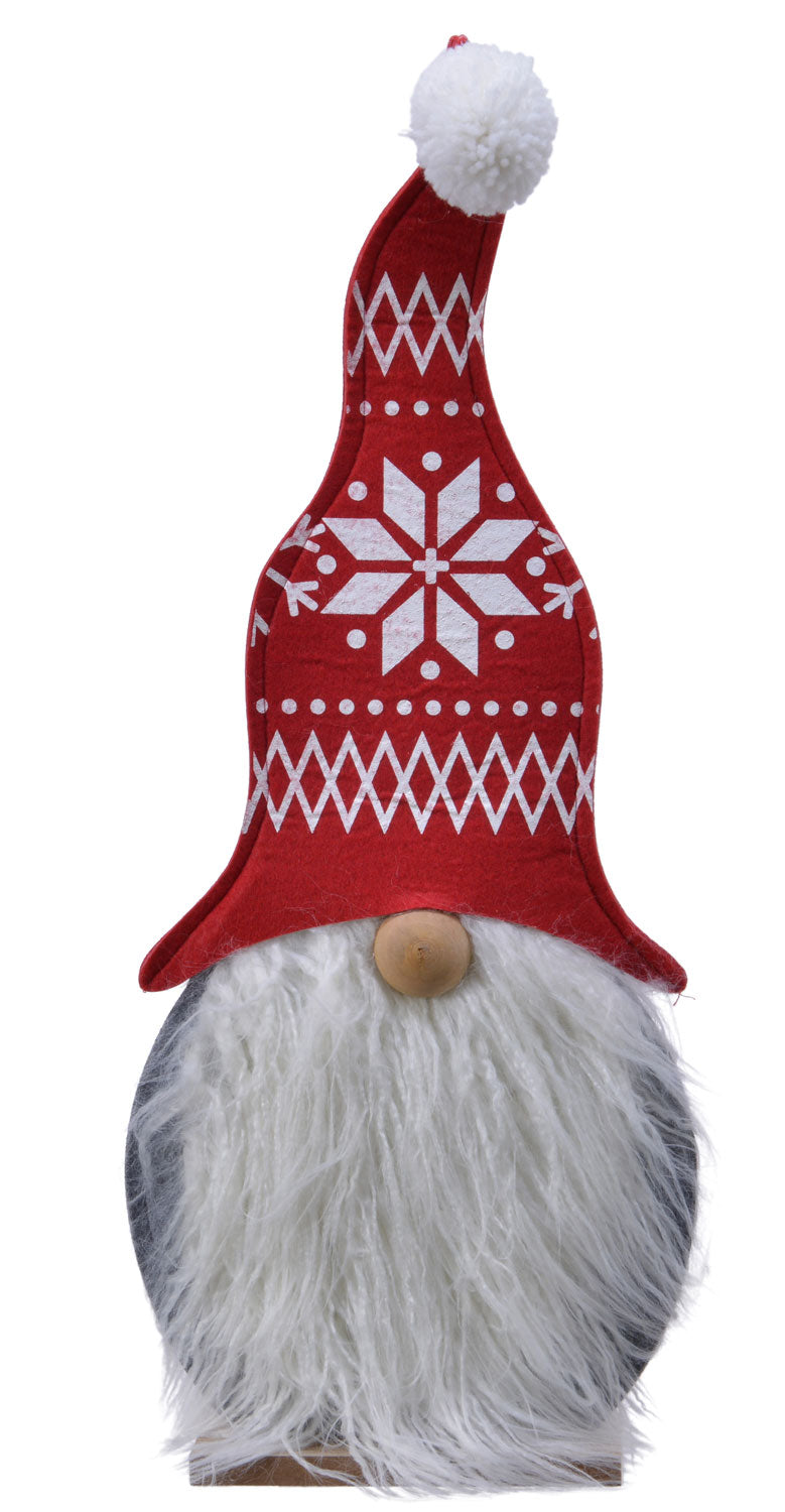 LS-LebenStil Wichtel Robby Holz 57cm Rot-Weiß-Grau