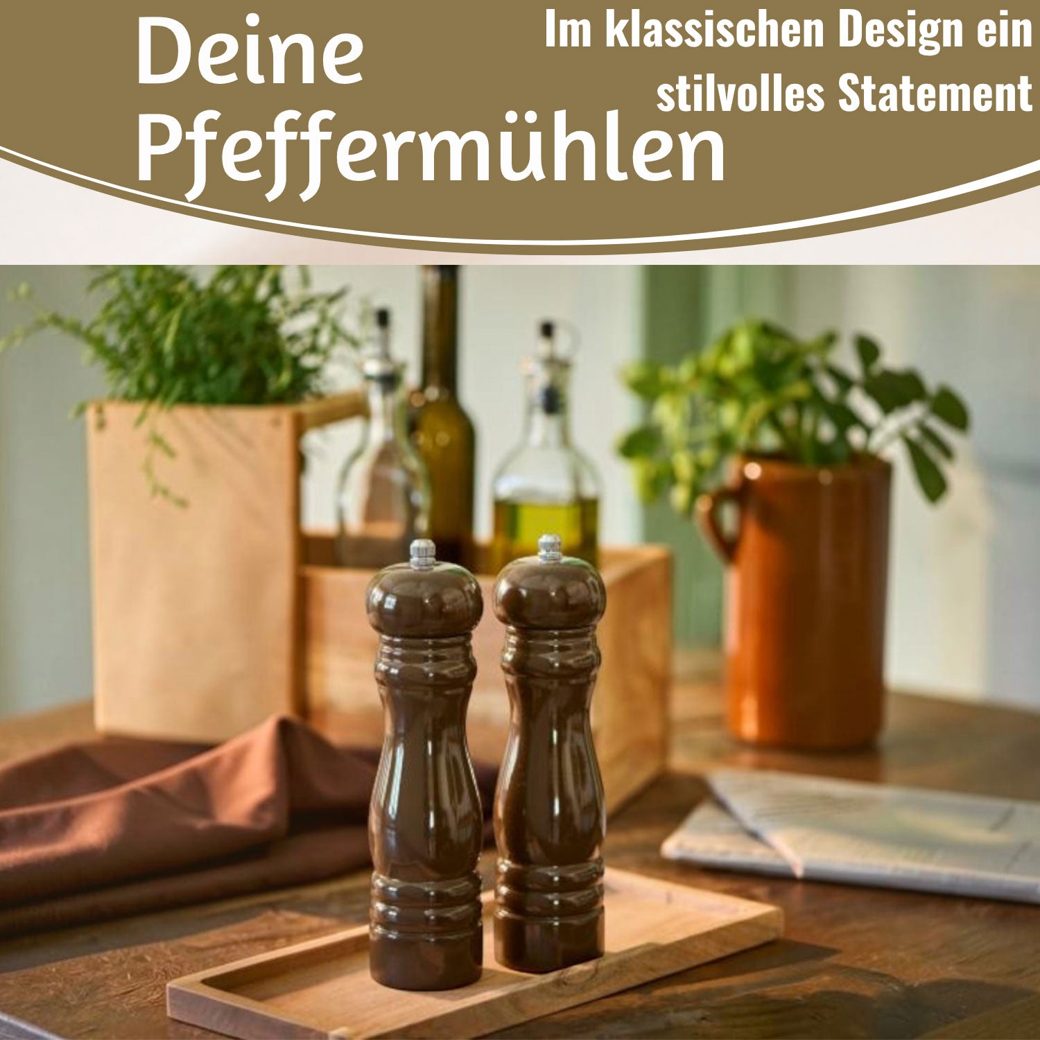 Ib Laursen Salz- und Pfeffermühle Set Holz braun 21cm