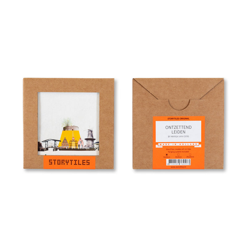Storytiles Delft Blue Ontzettend Leiden Wandfliese 10x10 cm