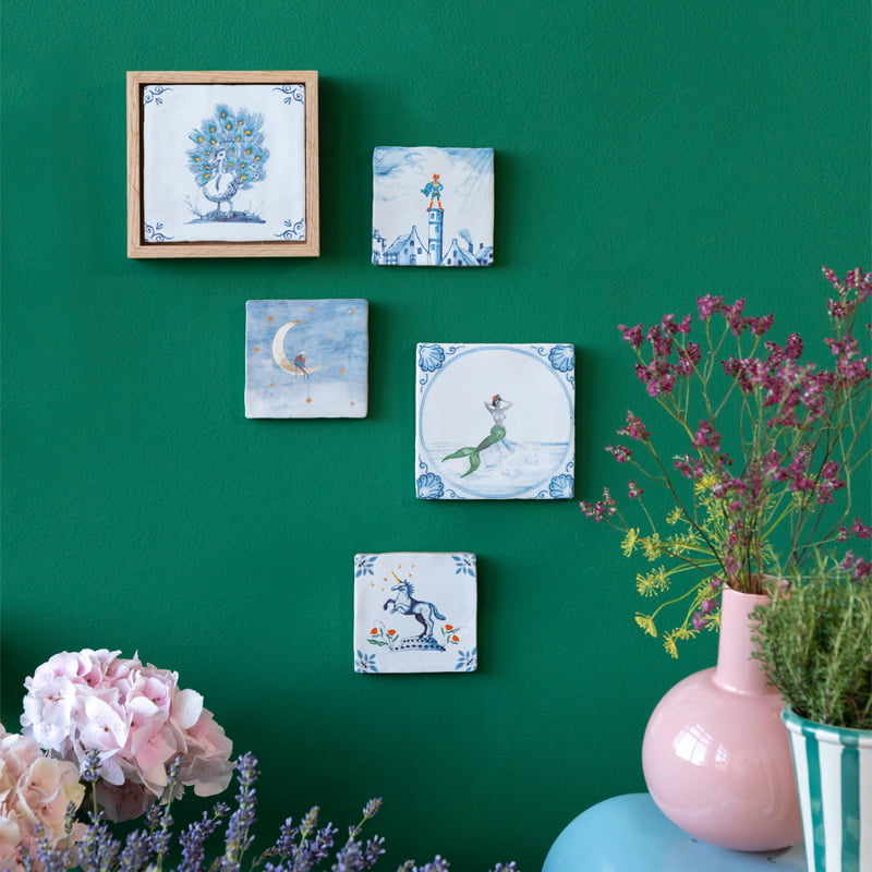 Storytiles Delft Blue Dromenvanger Fliese 10x10 cm Gold