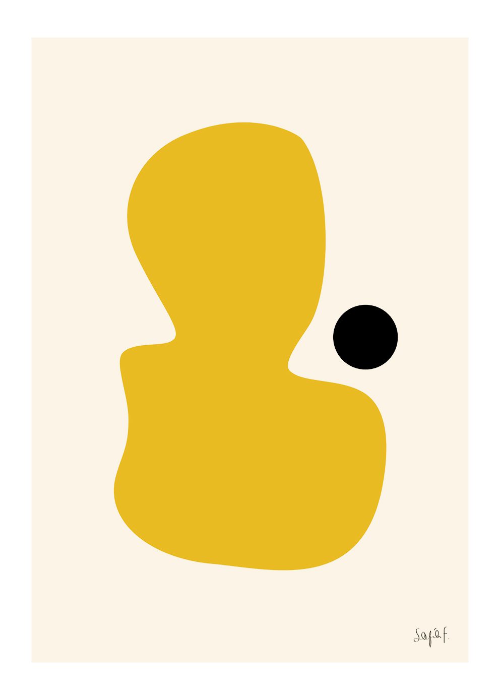 The Poster Club Yellow Stain Kunstdruck A4 gelb beige