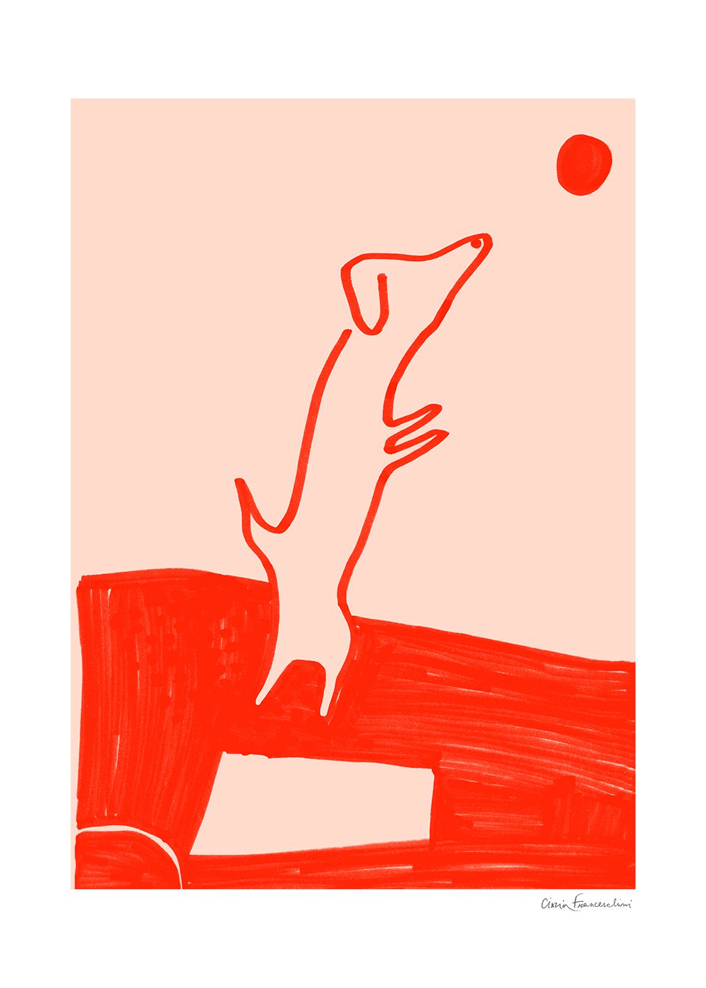 The Poster Club Art Prints Divertissement Poster A4 rot beige