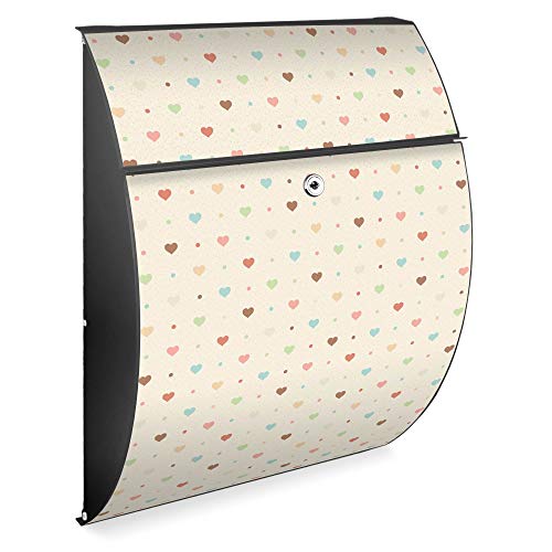 Banjado Riviera Briefkasten Anthrazit Herzen bunt A4