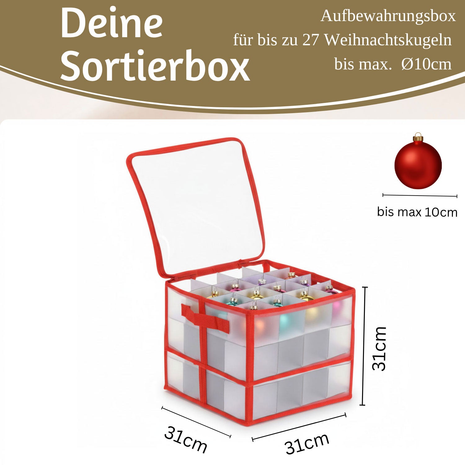 LS-LebenStil Möbel & Wohnen Aufbewahrungsbox 27 Kugeln Organizer