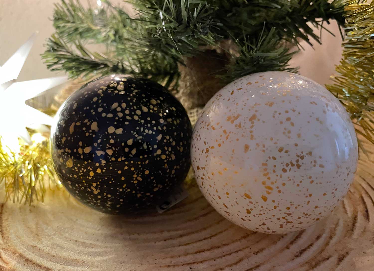 LS-LebenStil Gold Edition Weihnachtskugeln Glas 8cm 4er Set