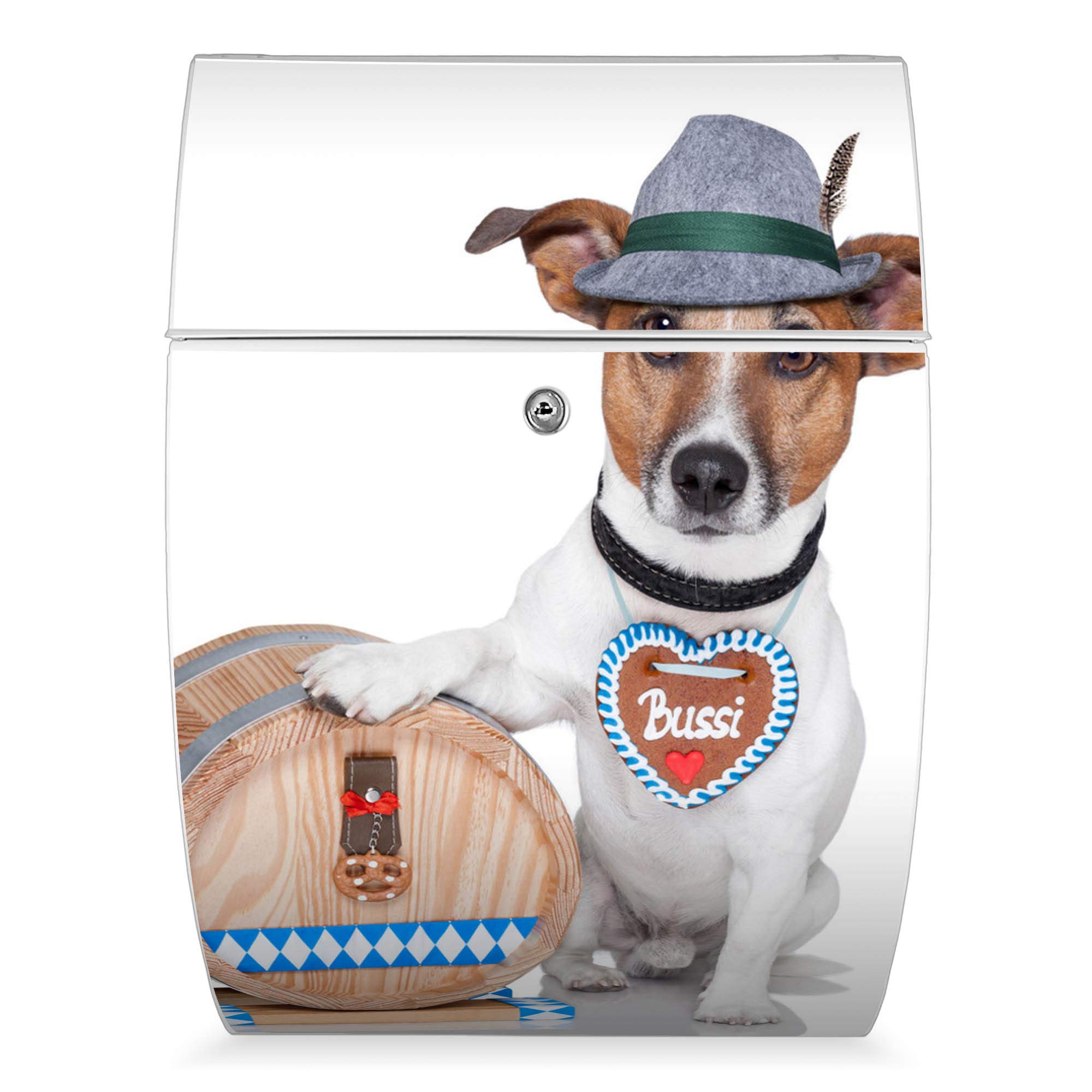 Banjado Briefkasten Riviera 46x33,5x13cm Bayer Jack Russell Weiß
