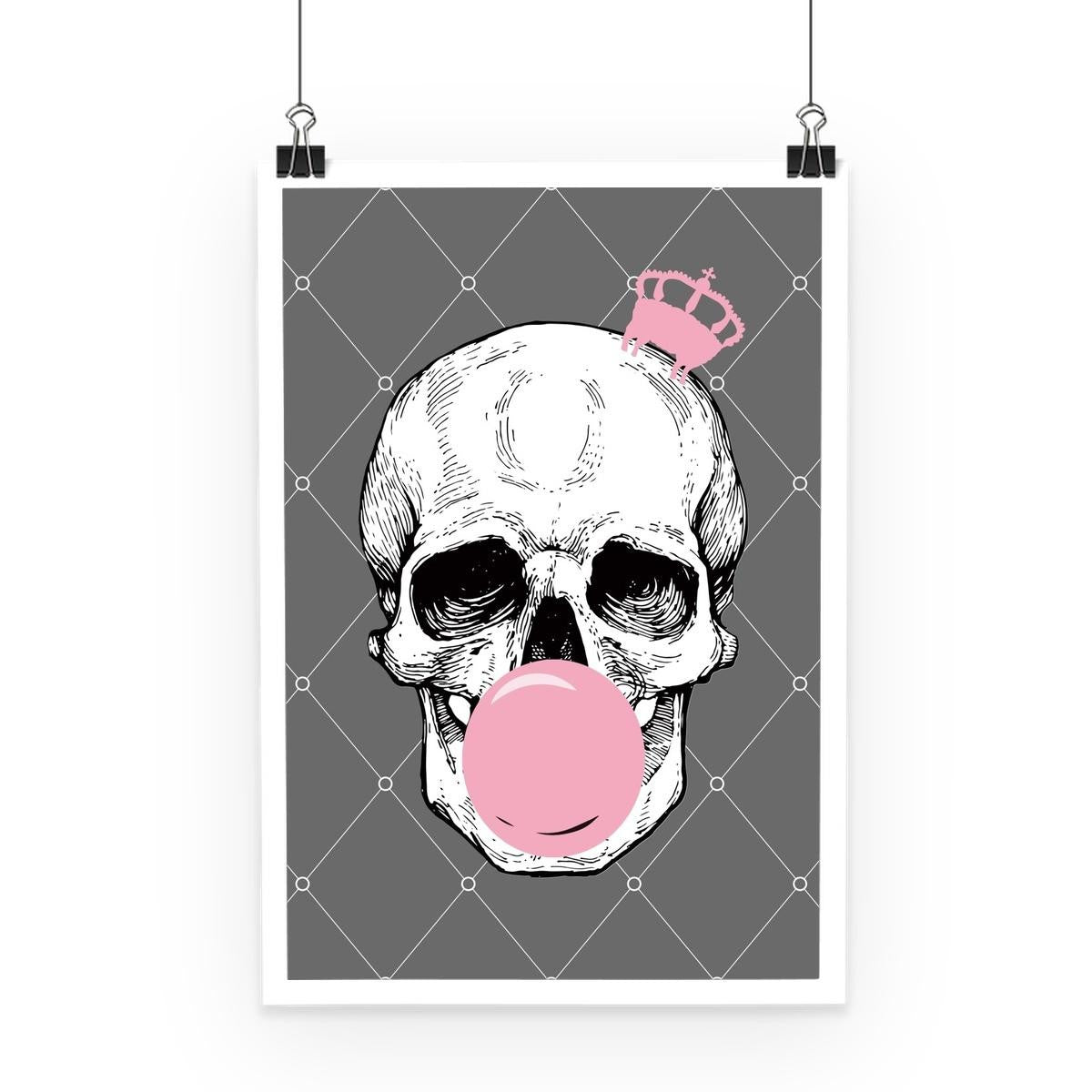 Mineheart Bubblegum Skull Poster A3 pink-grau matt 280gsm