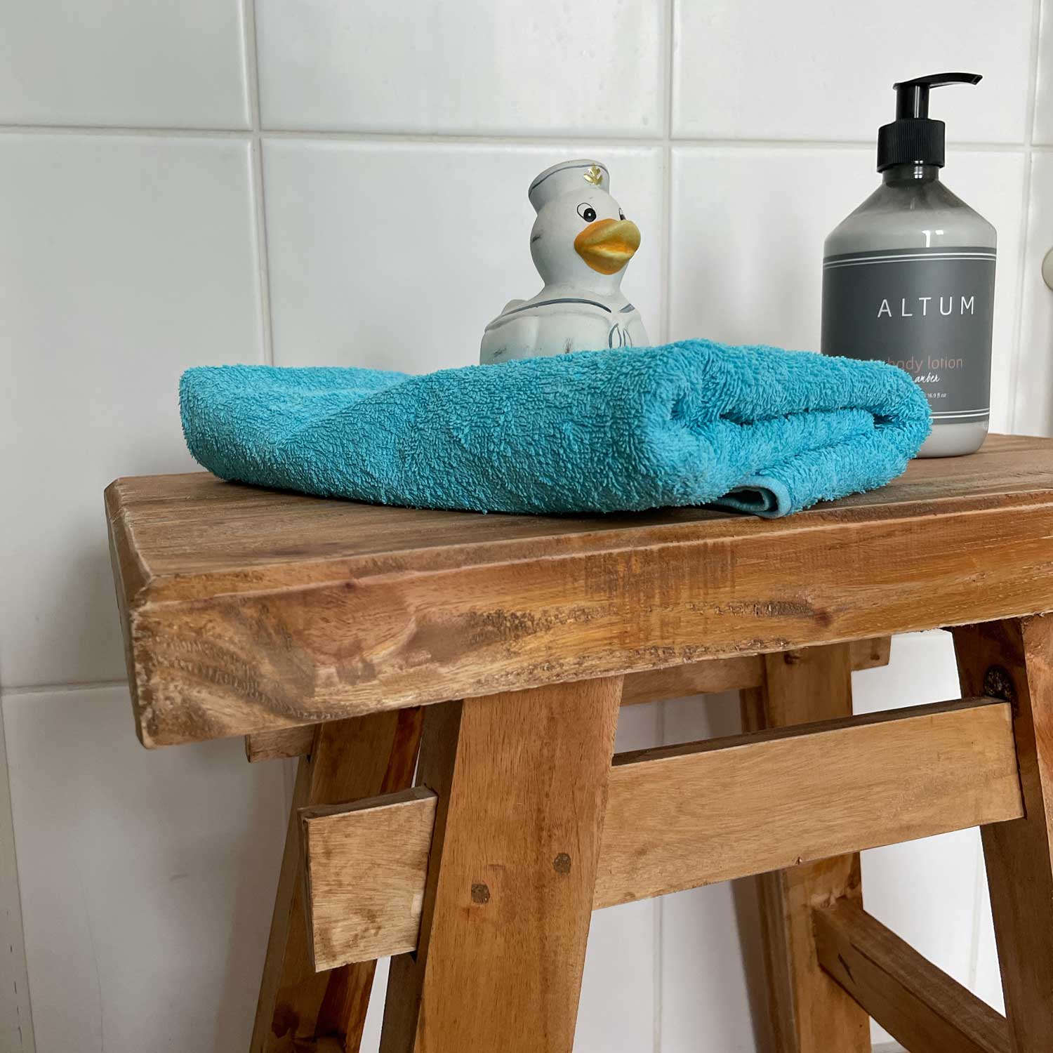 LS-LebenStil Möbel & Wohnen XL Holzhocker Teak 50cm Sitzhocker