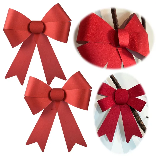 LS-LebenStil Möbel & Wohnen Weihnachtsschleife Rot 17cm 2er Set