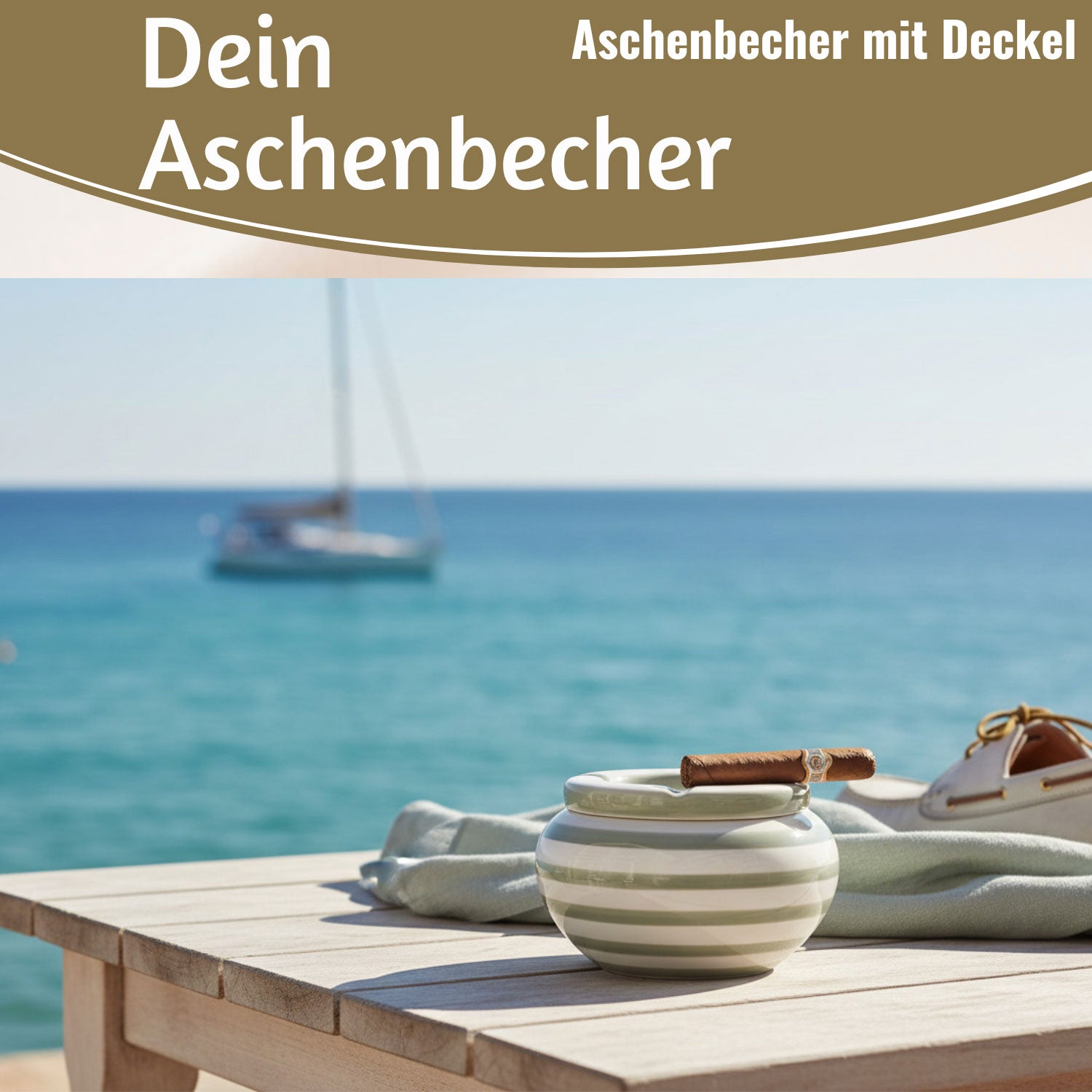 LS-LebenStil XL Sturmaschenbecher Grau Weiß 14x9cm