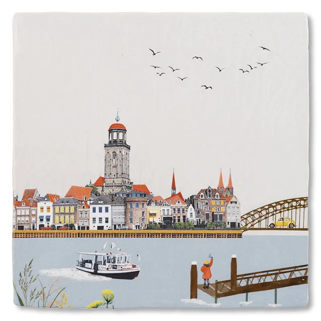 StoryTiles Delft Blue Deventer Fliese S 10x10 cm Stadtmotiv
