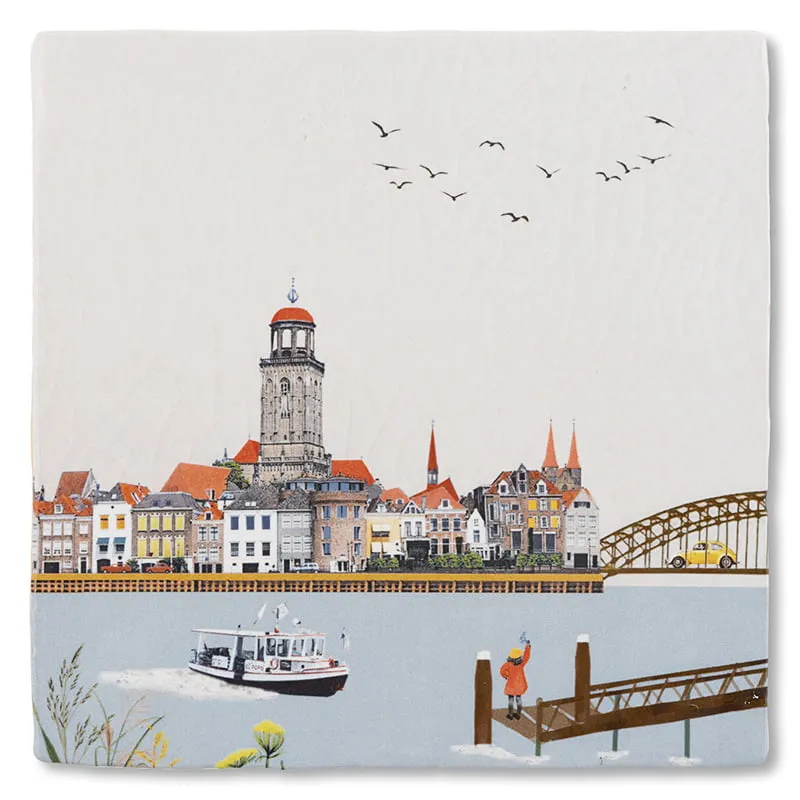 StoryTiles Delft Blue Deventer Fliese S 10x10 cm Stadtmotiv