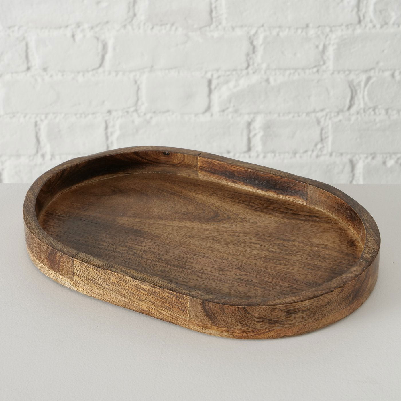 LS-LebenStil Küche & Haushalt Deko-Tablett Mango-Holz braun oval