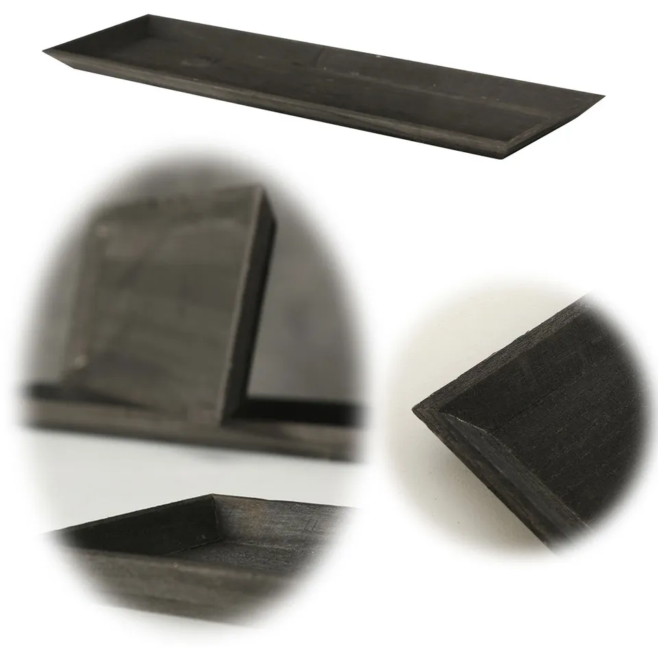 LS-LebenStil Küche & Haushalt Deko-Tablett 45x16cm shabby schwarz Holz