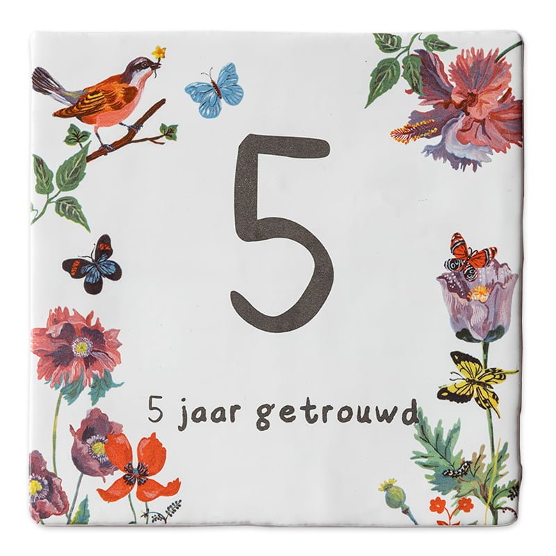Storytiles Delft Blue De vlinders feliciteren je Fliese 10x10 Schmetterling