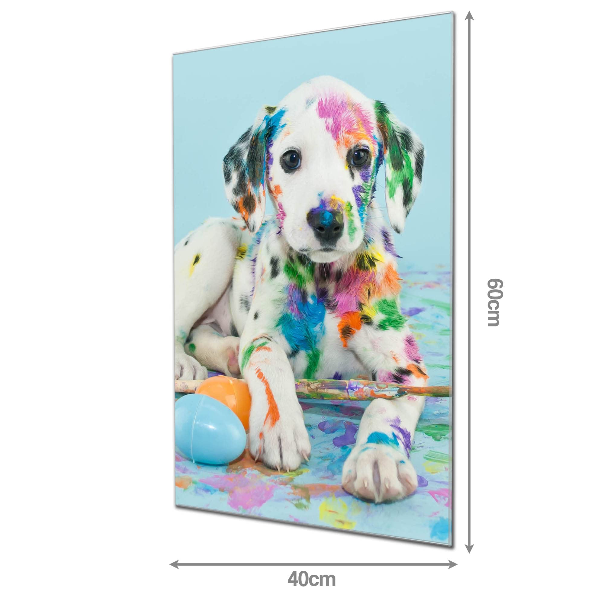 Banjado Magnettafel Glas 40x60cm Magnetboard Bunter Dalmatiner Hund
