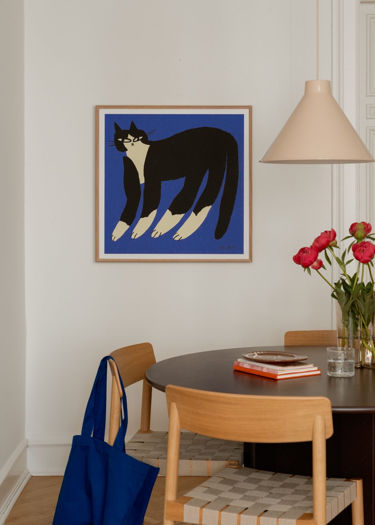 The Poster Club Cat in Blue Poster 50x50 Katze blau
