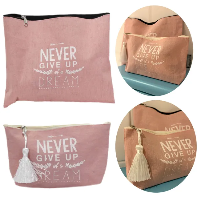 LS-LebenStil Shopper Taschen Waschtasche Rosa Weiß 2er Set