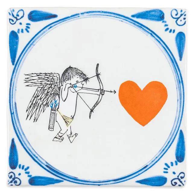 Storytiles Delft Blue Hartenjager Wandfliese S 10x10 cm Liebe