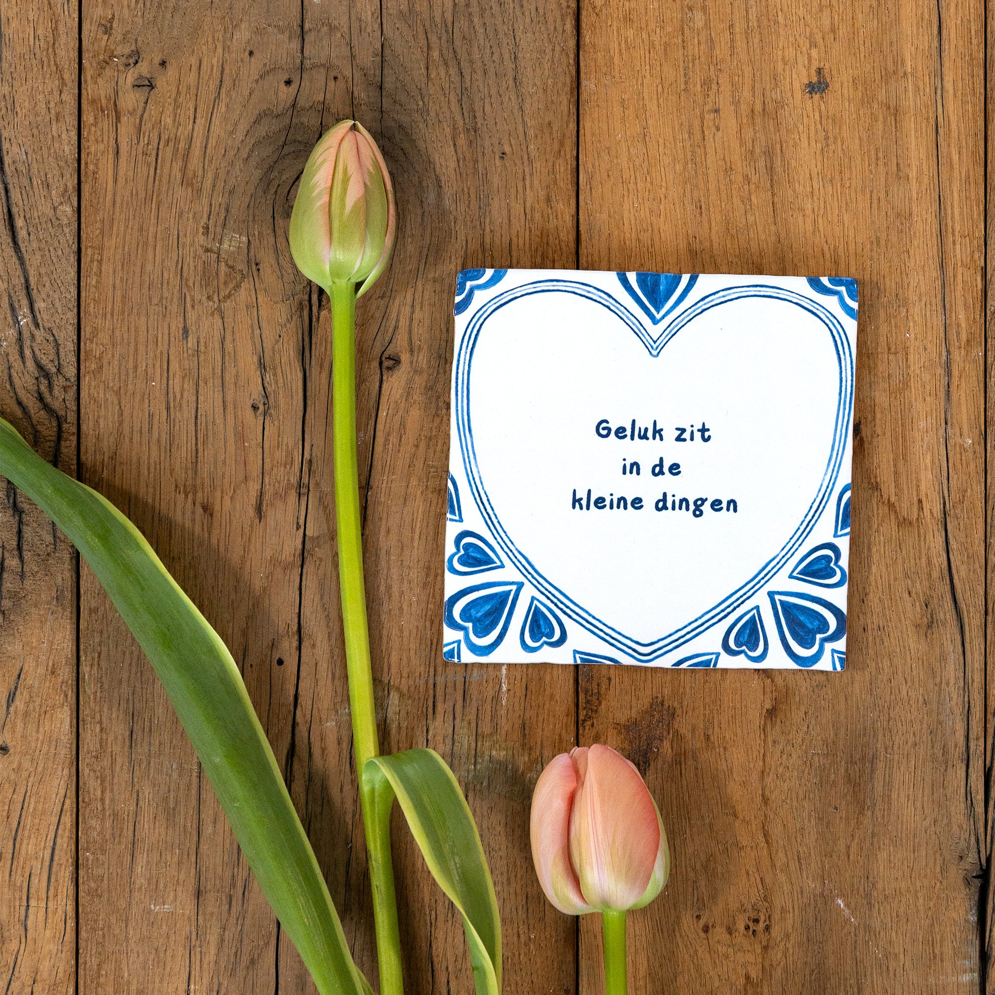 Storytiles Delft Blue Herz Wandfliese 10x10 cm personalisiert