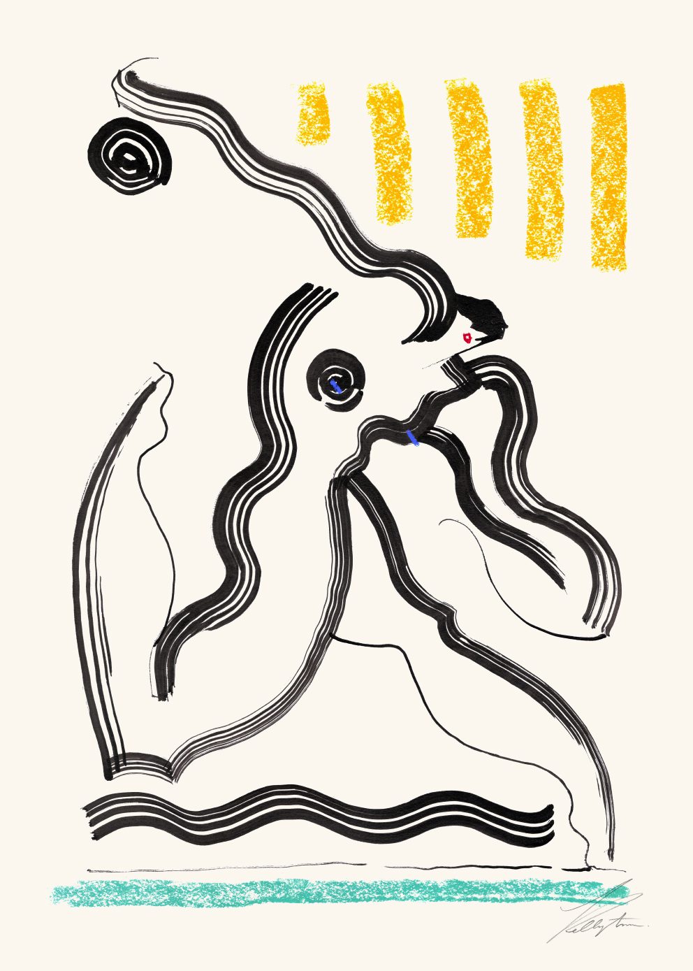 The Poster Club Discus Poster 30x40 cm abstrakt farbig
