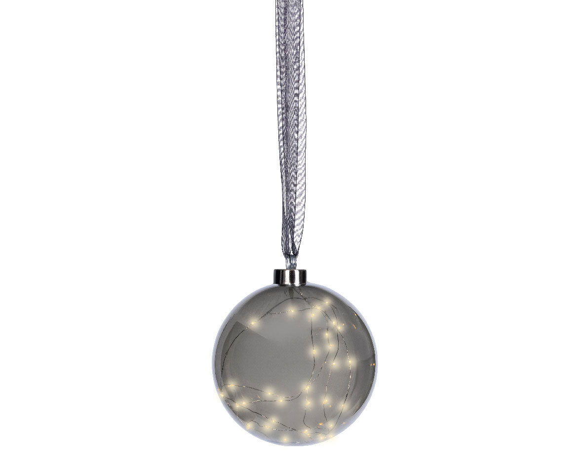 LS-LebenStil Möbel & Wohnen Kampen Lichtkugel 40 LED Grau 20cm