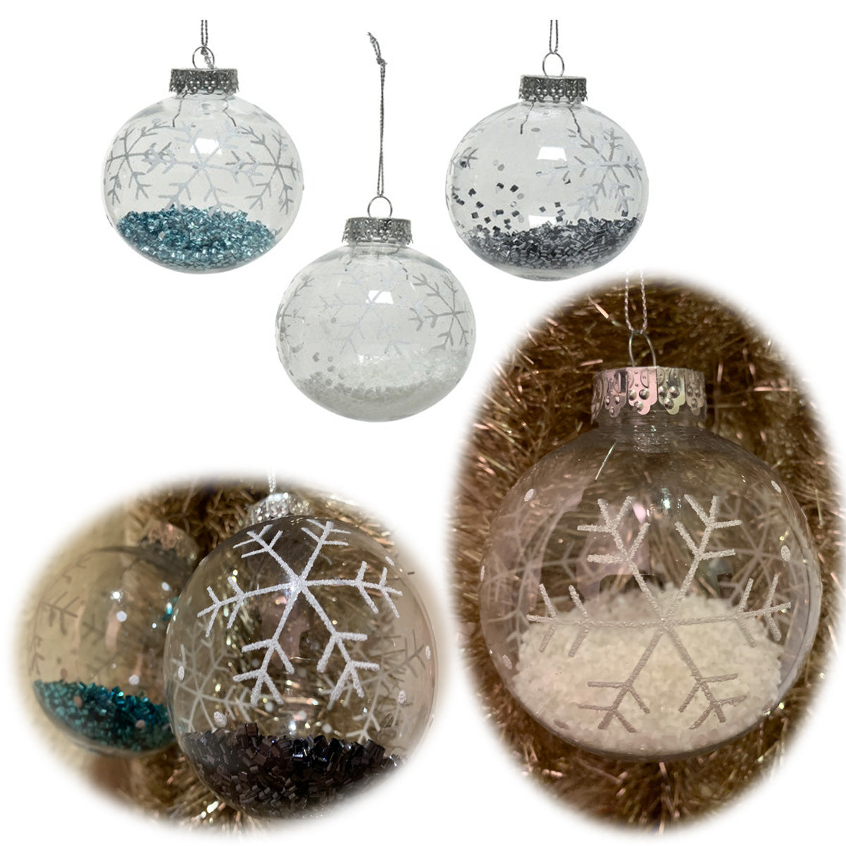 LS-LebenStil Weihnachtskugeln 8cm Klar 3er bruchsicher