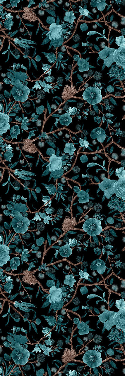 Mineheart Wallpaper Kilburn Heritage Tapete schwarz mintgrün